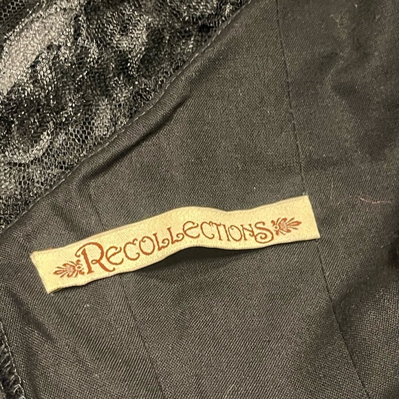 Recollections gothic lace corset velvet beaded blouse top S - Picture 4 of 9